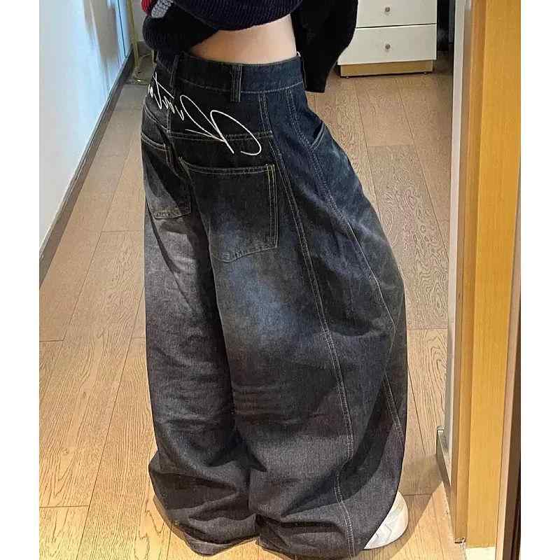 牛仔裤 女性用 ワイドレッグパンツ デニム 長ズボン ゆったり スリム ゆったりシルエット 高腰 クラシックスタイル 通勤風 気質 エレガント ビンテージ風 ウォッシュ加工 ゆったり 垂れ感 コットン 中厚 リラックス カジュアル 夏 レディース