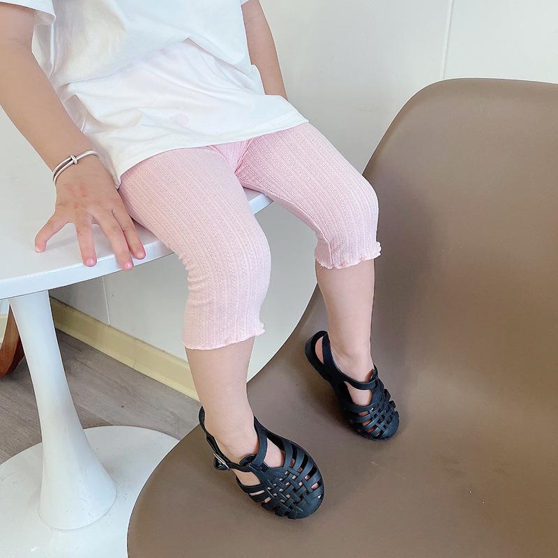 樂天商城 - 女の子 5分パンツ 中腰 綿 薄手 透気 提花 切り抜き 打底 夏 白色 粉色 灰色 浅青 基本 休闲 3-8歳 100-140cm