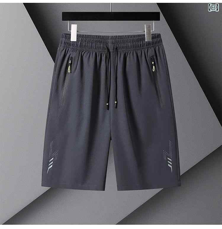 メンズ ショーツ 夏用 幅広 リラックス 接触冷感 スポーツ ゆったり 速乾 ハーフパンツ 直筒型 高弾力 黒 灰 紺 通勤 普段使い アウトドア 軽量 伸縮性 再生繊維 80% ブラック グレー ネイビー 3
