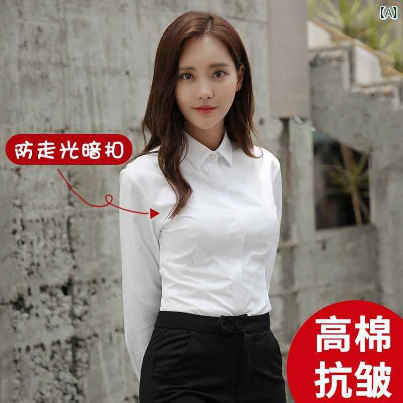 乐天商城 - メンズ シャツ 長袖 Vネック 綿 素材 修身 タイプ 通勤 服 正装 職業 装 韓国 風 気質 スタイル 純色 柄 シングル ボタン 切り替え デザイン 普通 丈 マイクロ ストレッチ ユニバーサル フィット