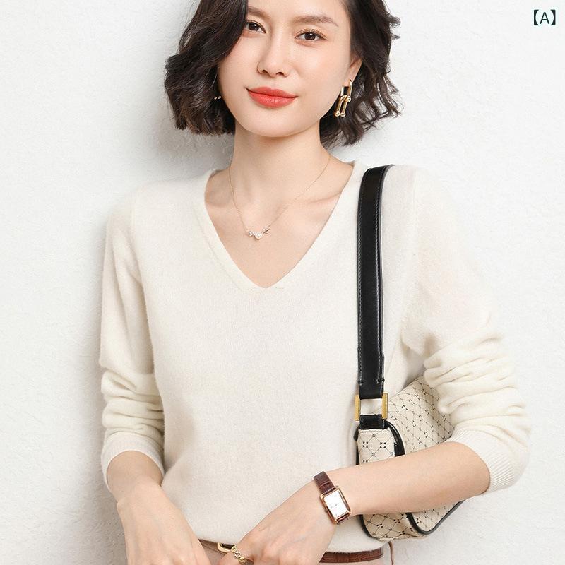 Other - 2024 春秋 新作 セーター V ネック レディース 韓国 風 セーター ゆったり 長袖 ニット セーター 女性 用 プルオーバー