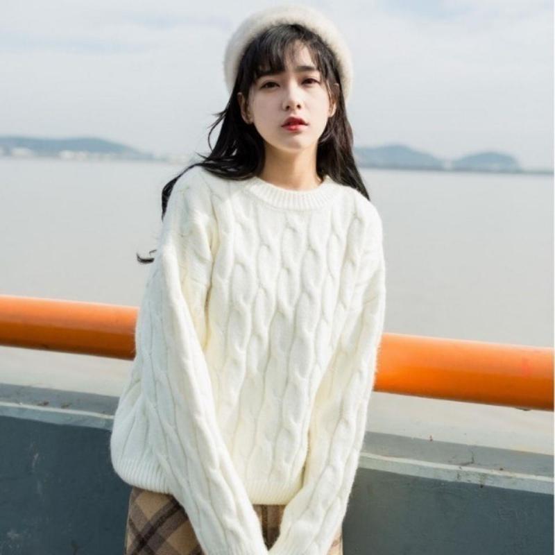 Other - 2021 麻の 花の セーターの 女性の 頭の 学生の 韓国 版の 底の シャツの 長袖の 丸首の 怠惰な 風の ファッションの 潮
