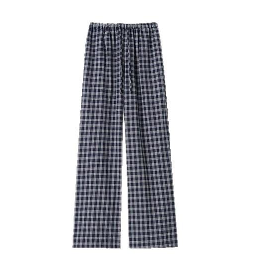 Rakuten - レディース 春夏 ワイドパンツ 直筒 クロッチ 切り替え 薄手 ポリエステル スパンデックス 混紡 ハンサム レディース 韓国風 ラフ スタイル ゆったり ハイウエスト ポケット 付き 快適 弾性 ブルー 黒 長丈 基本 デザイン 日常 着用 散歩 外出