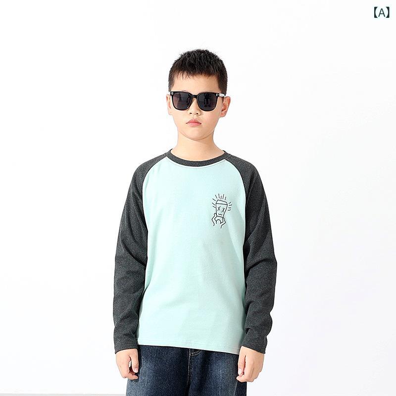 男の子 長袖 Tシャツ キッズ トップス 保暖 インナー コットン 綿 素材 柔軟 加工 ...