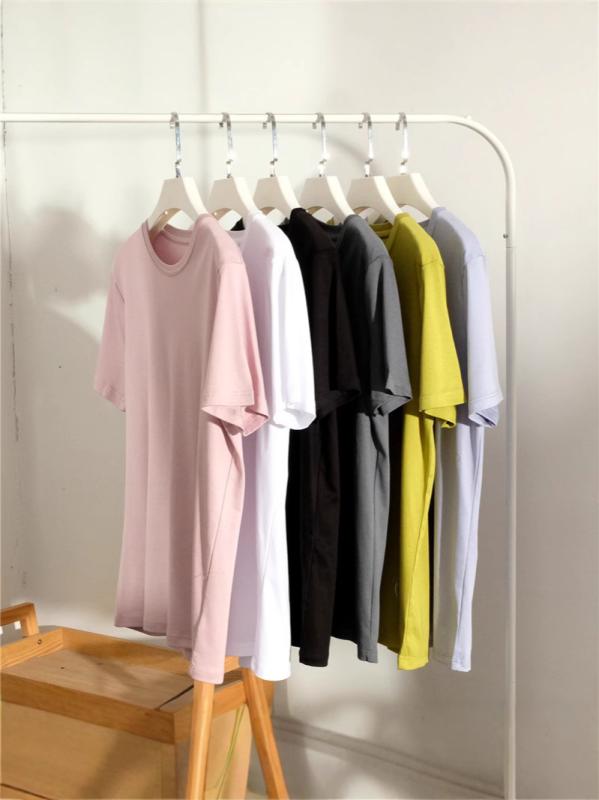 樂天商城 - レディース Tシャツ 短袖 桜花粉 桑蚕丝 真丝 綿 接触冷感 丸首 ゆったり 修身 显瘦 免烫 気質 通勤風 通勤 普段使い 軽量 伸縮性 純色 トップス ブラウス 半袖 ピンク 春夏