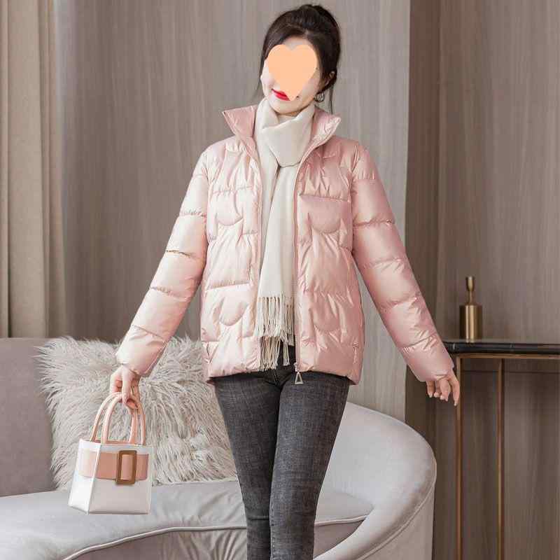 乐天商城 - レディース コート 羽毛 綿服 短め ファッション スタイリッシュ ゆったり 大きめ 体型カバー スリム ダウンジャケット 外套 豆緑 米 黒 ポリエステル アクリアン 長め丈 超長袖 ハングネック 立体装飾 薄手 バタフライスリーブ 都市 通勤 気質