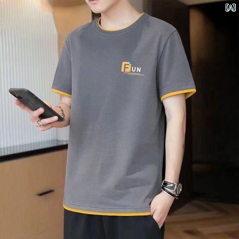 ・カテゴリ: Tシャツ・スタイル: カジュアル・主な素材: ポリエステル91-95%・柄: アルファベット・版型: ルーズフィット・袖丈: 短袖・ネックライン: ラウンドネック・袖型: 標準・デザイン詳細: 非対称、プリント、ツートーン・プリントテーマ: ジオメトリックパターン・加工: パッチワーク/ステッチ・カラー展開: グレー、ブルー、カーキ・サイズ展開: M、L、XL、2XL、3XL・厚み: 薄手・重量: 180-250g・素材機能: 通気性、耐摩耗性、吸湿速乾、高色牢度