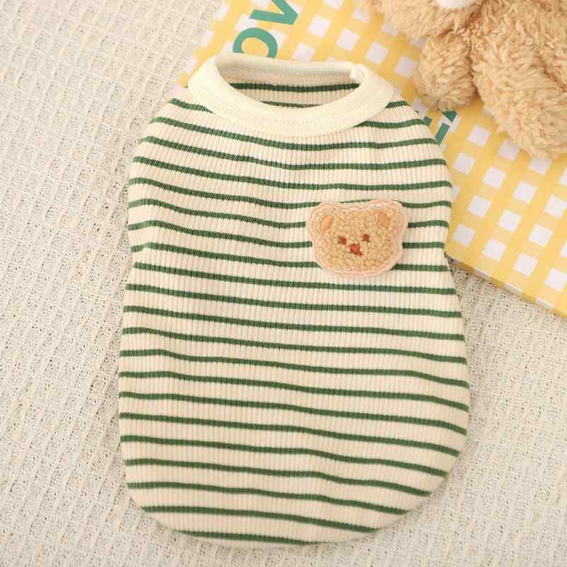 ペット服 タンク トップ 女の子 小型犬用 散歩用 ストライプ柄 涼しい 薄手 ノースリーブ おしゃれ 可愛い 犬用ウェア 夏物 テディ