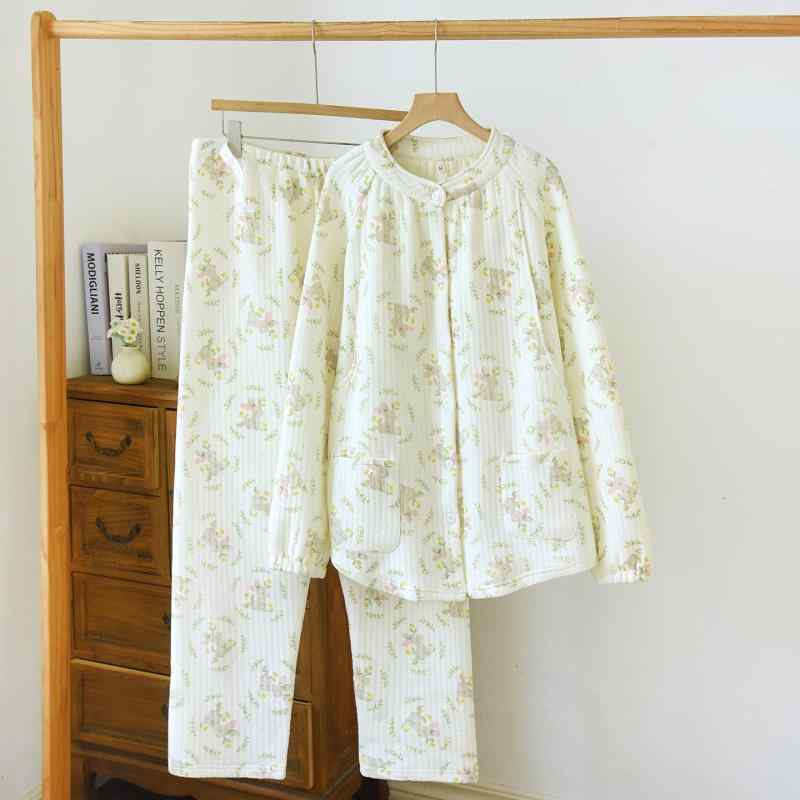 マタニティパジャマ レディース 秋冬 上下セット 授乳服 部屋着 長袖 前開き 産後...