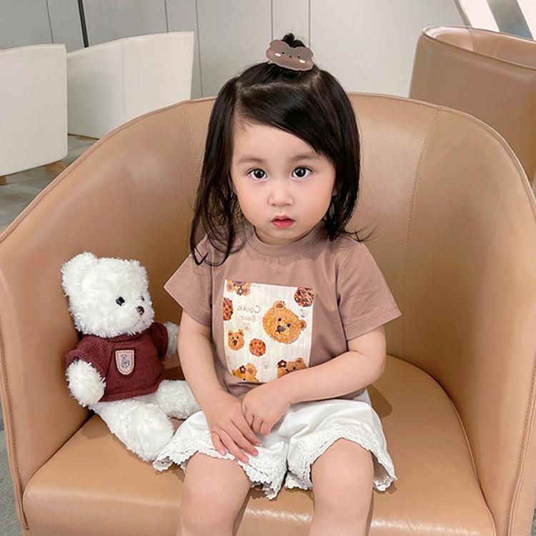 ・カテゴリ: 童Tシャツ・スタイル: 韓版・主な素材: 綿95%・袖丈: 短袖・ネックライン: 丸首・柄: 卡通、花柄・カラー展開: ピンク、紫、ライトブラウン、ホワイト、ライトブルー・サイズ展開: 90cm、100cm、110cm、120cm、130cm、140cm・対象年齢: 中小童(3~8歳)