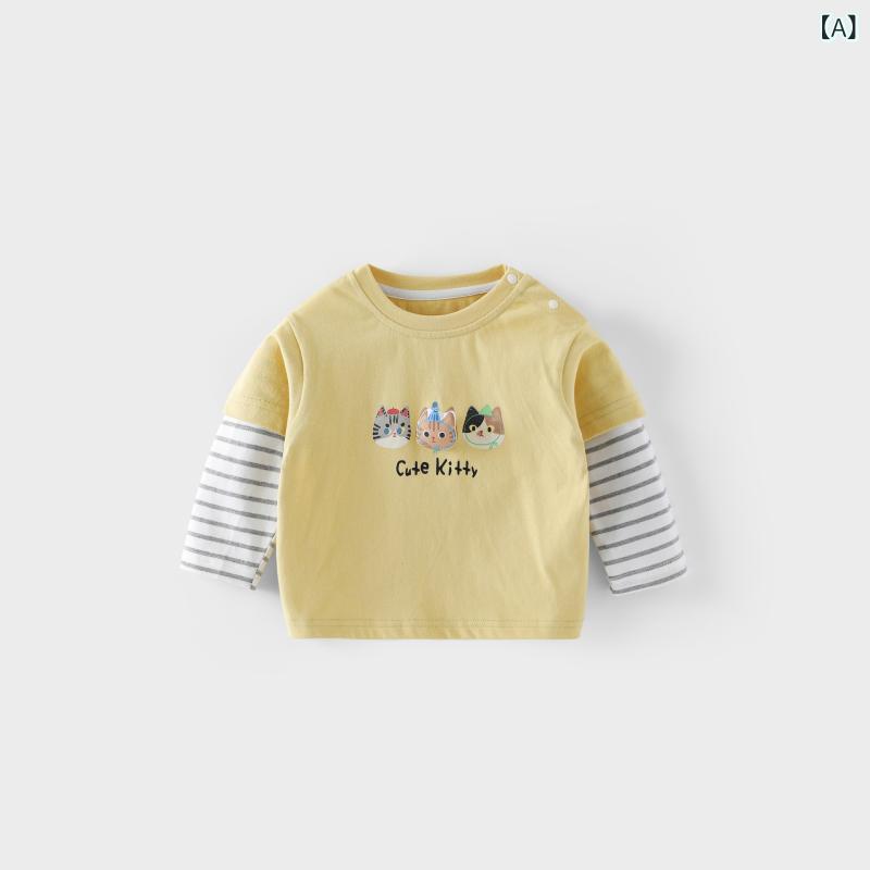 ・カテゴリ: 童Tシャツ・スタイル: 韓版・主な素材: 綿98%・袖丈: 長袖・ネックライン: 丸首・柄: 条紋、卡通・カラー展開: 枫叶黄、霧霾藍、杏仁米、板栗棕、浅藍牛仔褲、杏仁米工装褲、岩石灰工装褲、板栗棕工装褲・サイズ展開: 100、110、120、130、140