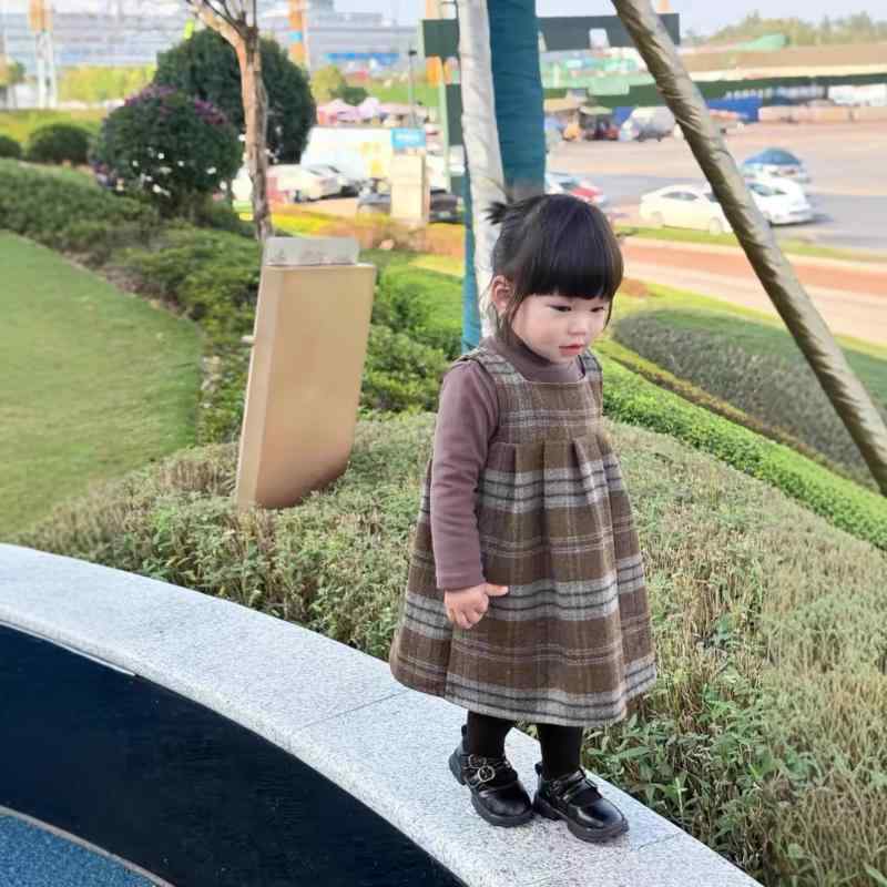 女の子 トップス スカート セット 秋冬 キッズ 服装 綿 毛ね 格子柄 長袖 柔らか素材 加厚 暖か かわいい ピンク系 ブラウン ピンク ベージュ コーヒー色 3-8歳 中小童 100-140cm 80cm 90cm 100cm 110cm 120c
