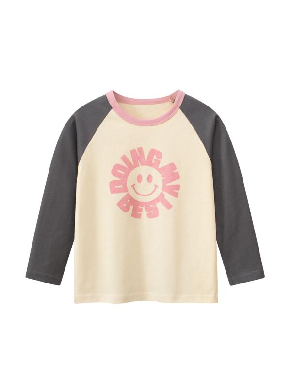 女の子 長袖Tシャツ キッズ トップス 綿100 柔らかい素材 丸首 長袖 かわいいカー...