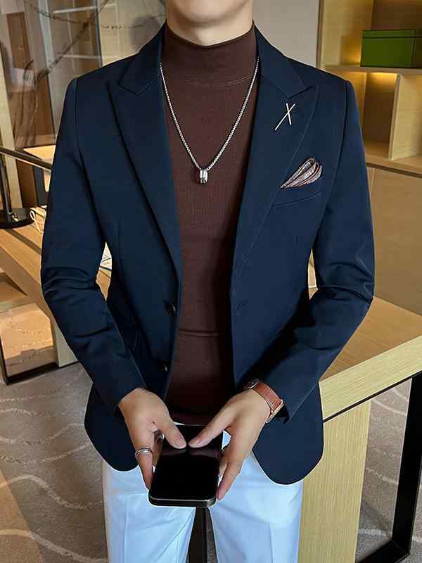 Rakuten - メンズ スーツ ジャケット パンツ セット 修身 フィット 西装 スタイル メンズ 西服 メンズ スーツ ジャケット メンズ スーツ パンツ セット 免烫 処理 化繊 混紡 ポリエステル 繊維 長袖 西装領 シングル ブレスト ボタン 純色 ソリッド カ
