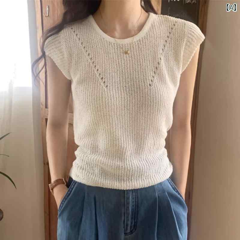 ・カテゴリ: Tシャツ・スタイル: 御姐風・主な素材: 氨纶・柄: 単色・袖丈: 無袖・版型: 修身型・衣丈: 普通款(50cm<衣長≤65cm)・ネックライン: 丸首・カラー展開: 白色、黒色、卡其色、咖啡色・サイズ展開: S、M、L、XL