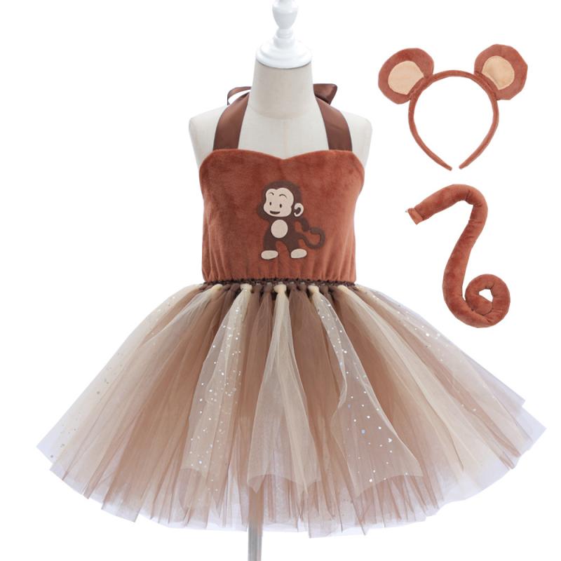 Dresses - 女の子 ワンピース 子供 連衣裙 芭蕾 ダンス 服 動物 シリーズ キャラ コスプレ かわいい デザイン ニット 素材 無袖 タイプ キャンパス スタイル プリンセス ファッション ロリータ モード カジュアル ガール スポーツ モダン ヨーロピアン フ