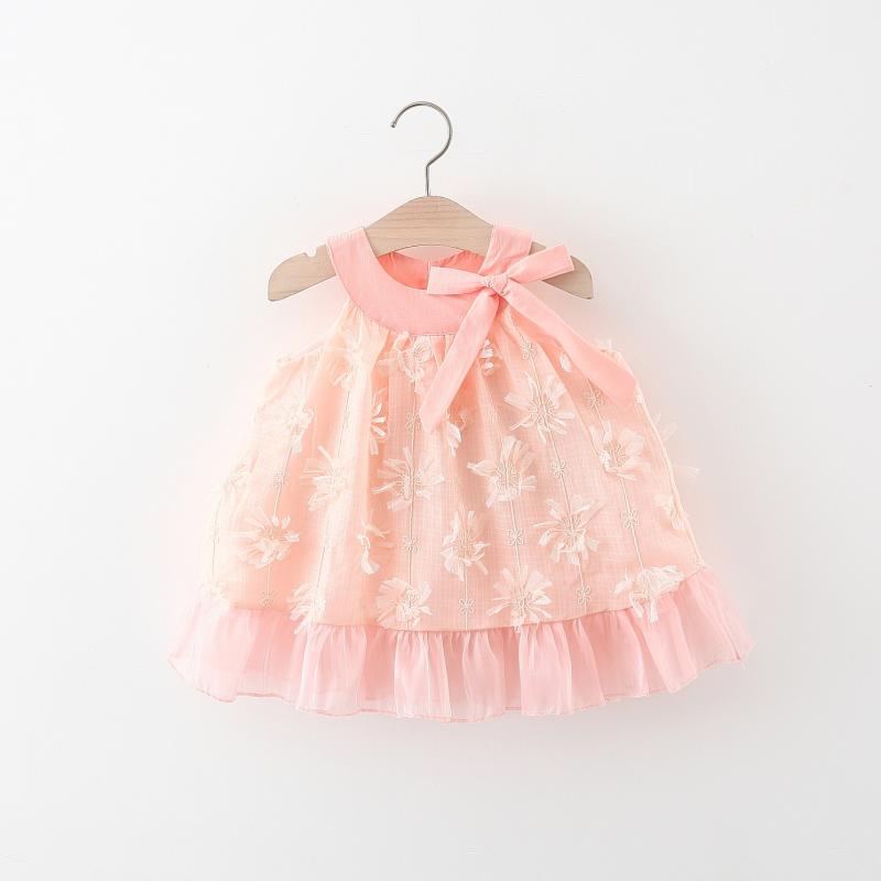 Dresses - 女の子 ワンピース キッズ 長袖 春夏 秋 コットン かわいい プリンセス 甘め 韓風 花柄 切り替え 二層 白 セット トップス スカート 80cm 90cm 100cm 110cm 120cm 1-3歳 純色 普通厚 無帽