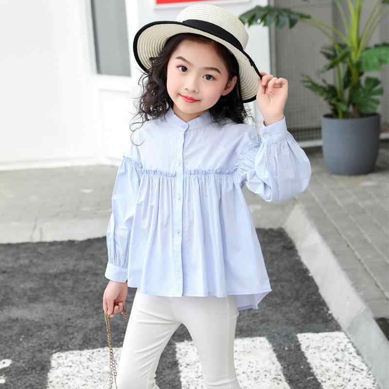 女の子 シャツ 立襟 長袖 綿 トップス 女児 長袖シャツ 春秋 かわいい 開衫 親子 トレンド 香槟 薫衣草 米白 麦芽黄 水霧藍 香芋紫