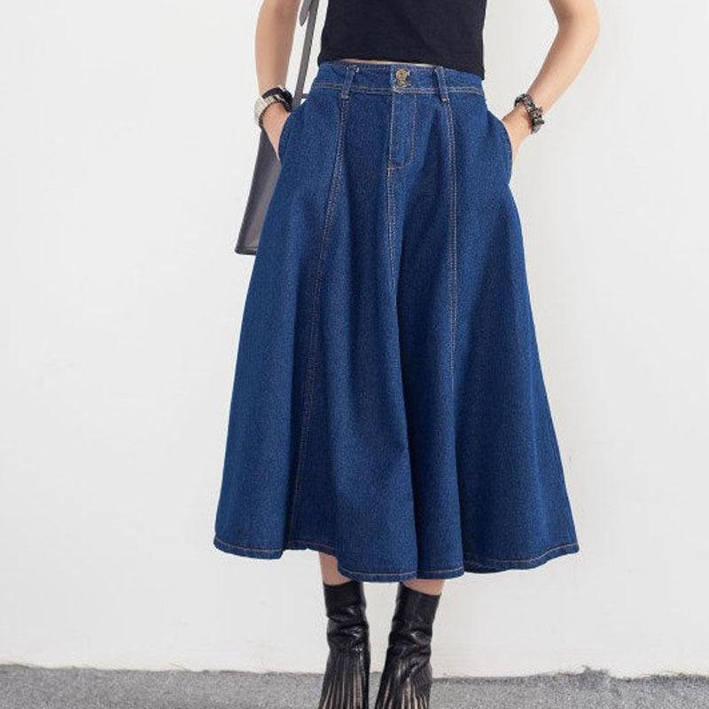 ・カテゴリ: 半身スカート・スタイル: 通勤風・主な素材: 綿80-90%・スカート型: 傘スカート・スカート丈: ロング・流行要素: ピースカラー・カラー展開: ダークブルー、ライトブルー・サイズ展開: S、M、L、XL・弾力: 無弾性