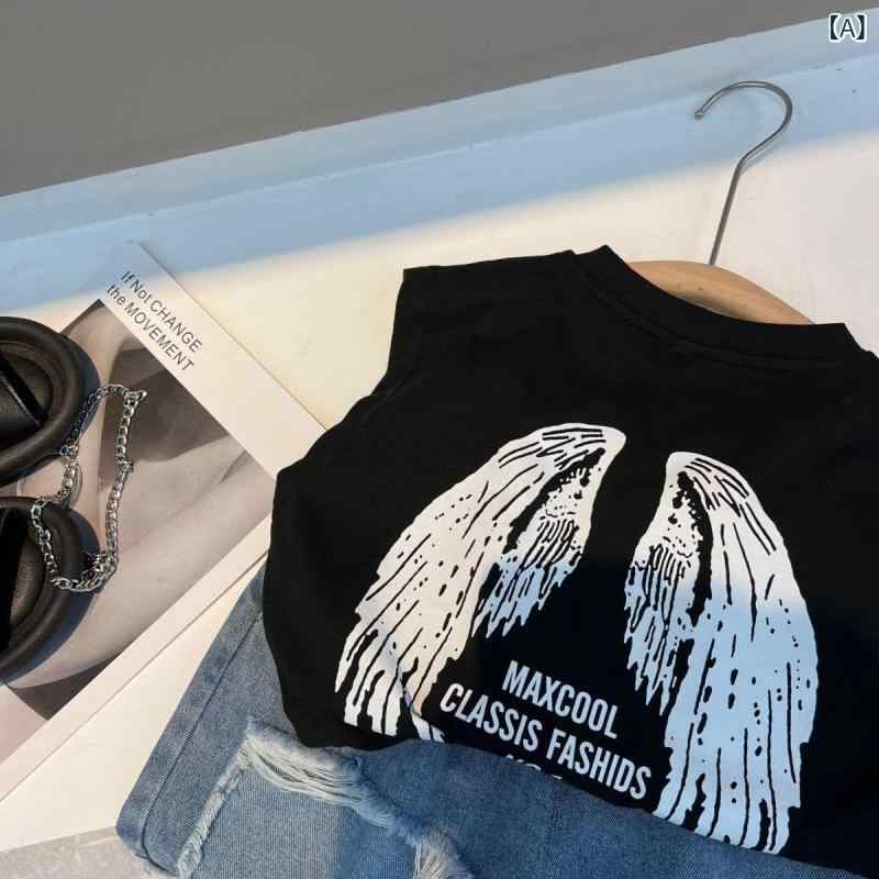 子供 無袖Tシャツ 男の子 女の子 夏 綿100% 丸首 透気性 柔らかい 丸首 背心 吊り帯シャツ 黒 白 3-8歳 100-140cm かわいい カード 漫画 日常着 通学 遊び着 軽量 カジュアル ユニセックス 丸襟 ノースリーブ 上衣