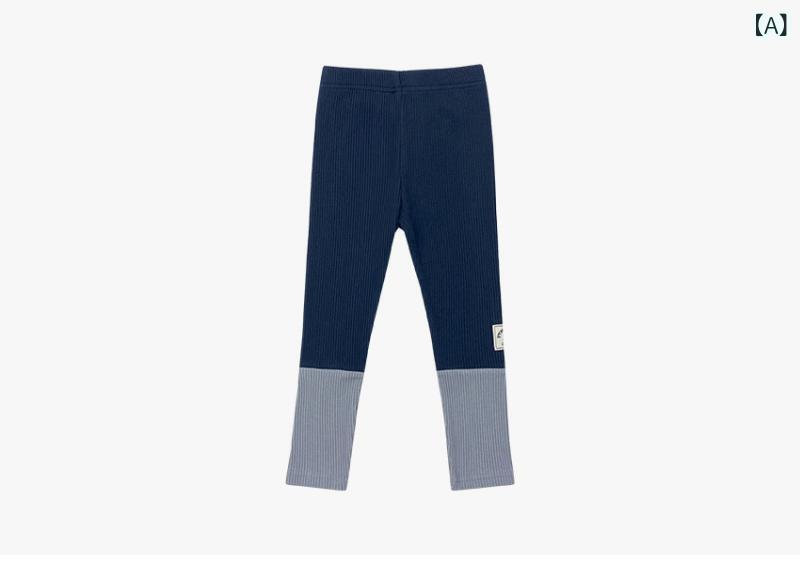 Long-Trousers, Trousers - キッズ 長ズボン 男の子 女の子 春秋 切り替え 刺繍 綿 素材 柔軟 加工 動物 柄 卡通 柄 字母 柄 中腰 ゴム ウエスト 深藍 灰 米白 90-140cm 身長 対応 長パンツ ベースレイヤー カジュアル スタイル 日常 遊び 着用 運動 要素