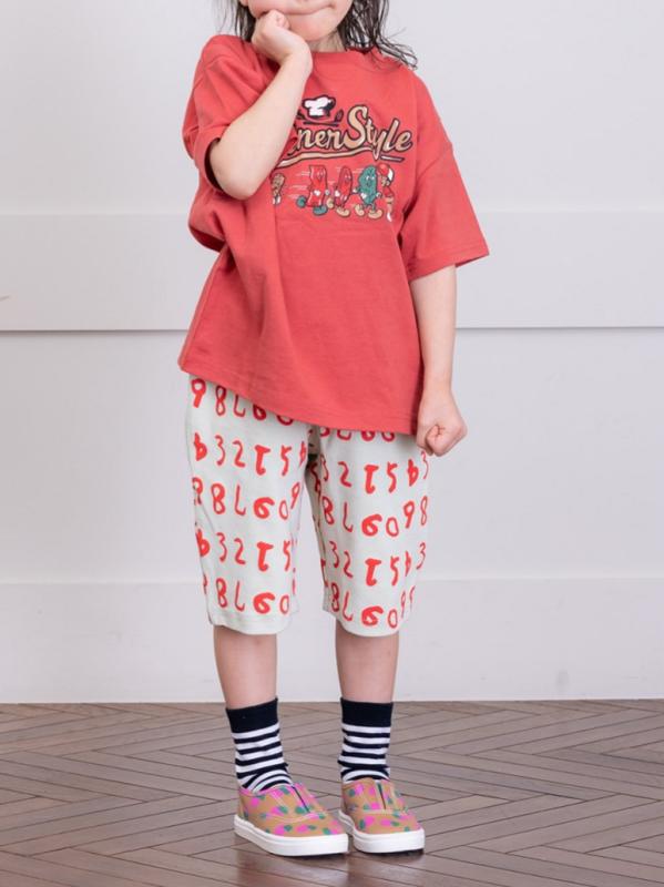 Long-Trousers, Trousers - 子供 七分丈パンツ 男の子 女の子 純棉 100% コットン 素材 かわいい 動物 柄 花柄 プリント 紫 花 数字 柄 ブルー 寿司 柄 パンダ 柄 ブラウン 柄 基本 スタイル 高腰 ゴム ウエスト 男女兼用 3-8歳 80-130cm 春夏 オール