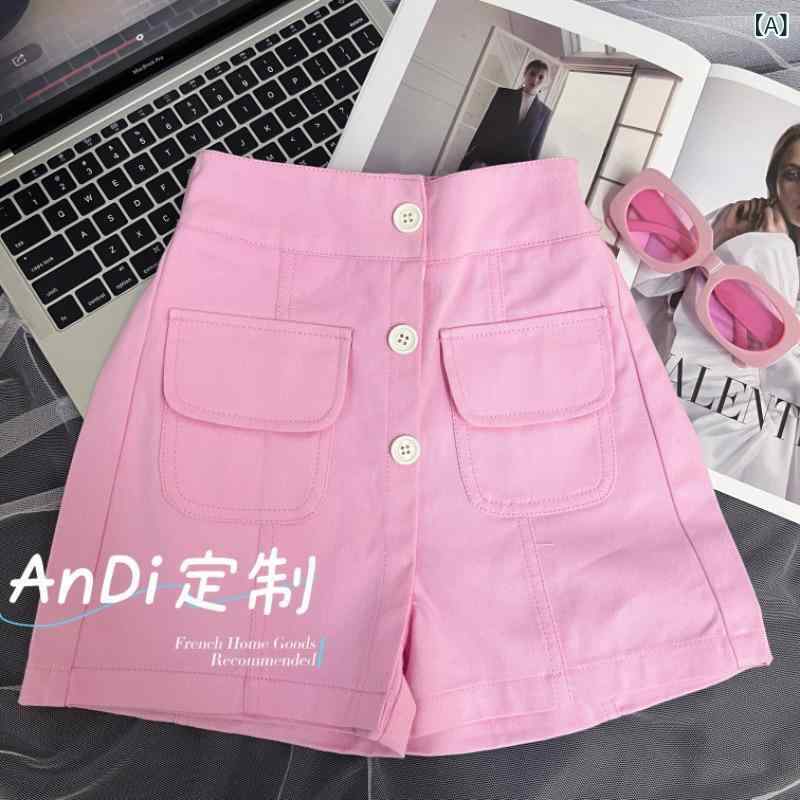 Half Pants, Shorts - 女の子 短パン スカートパンツ 綿素材 夏用 かわいい ファッション 韓国風 ピンク 白色 柔らかい 生地 潮 スタイル 中腰 ゴム腰 3-8歳 100-140cm 基本 デザイン ユニセックス 男の子 女の子 通学 遊び 日常 軽量 通気性