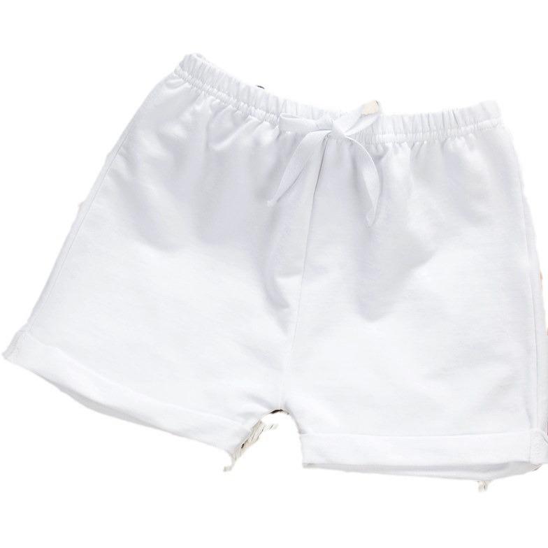 Long-Trousers, Trousers - 子供 短パン 男の子 女の子 キッズ ハーフパンツ 伸縮性 綿混紡 熱パンツ 糖果色 百搭 夏用 柔軟素材 純色 スポーツ 可愛い トレンド ミッドライズ ゴムウエスト 3〜8歳 80〜120cm 白 赤 黒 粉 黄色 紺 紺青 グレー