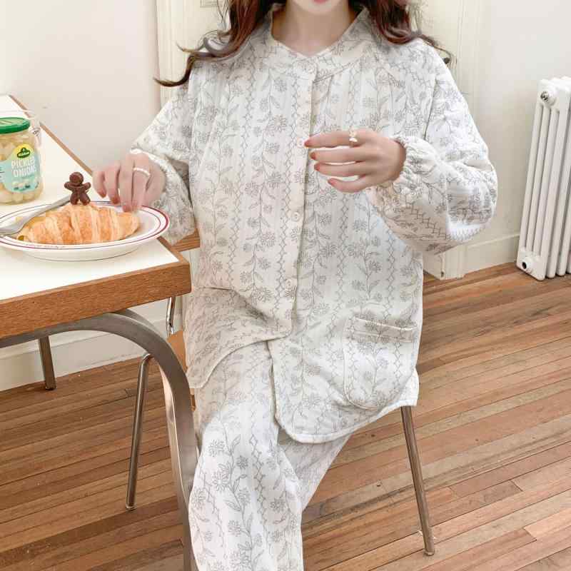 パジャマ レディース マタニティ 秋冬 授乳服 長袖 ルームウェア セットアップ 上...