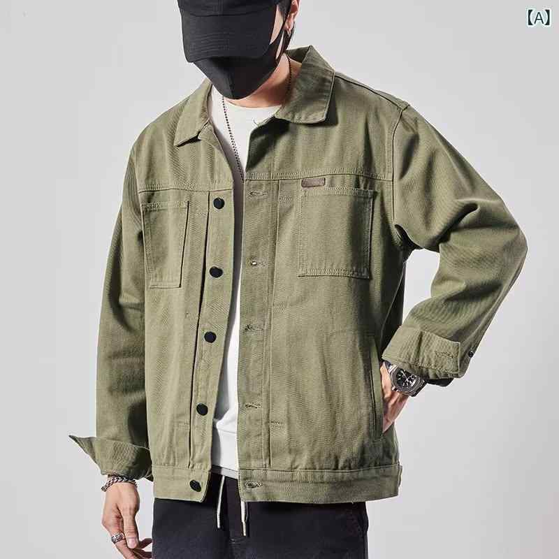 ・カテゴリ: ジャケット・スタイル: ストリート・主な素材: ポリエステル80%・ネックライン: スタンドカラー・フィット: ルーズフィット・フード: フードなし・厚み: 普通・柄: ツートーン・対象年齢: ティーン・対象シーン: カジュアル・ディテール: マルチポケット・裾デザイン: ストレート・プロセシング: ノーアイロン・丈: レギュラー・ポケットスタイル: フラップポケット・着用方法: アウター・袖丈: 長袖・袖型: スタンダード・カラー展開: ミリタリーグリーン、ブラック・サイズ展開: S、M、L、XL、XXL、XXXL、XXXXL