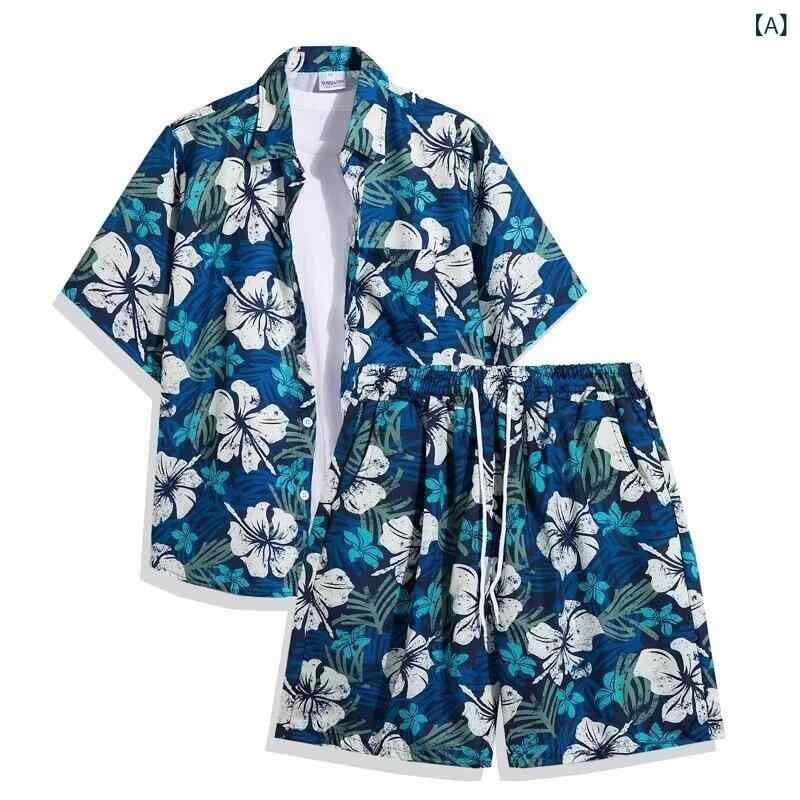 ・スタイル: 通勤・厚さ: 普通・パンツ丈: 5分丈/ミドル丈・上衣スタイル: シャツ・袖丈: 短袖・フード: なし・素材名: 化繊混紡・主素材成分: 100%・適用シーン: 休闲・カラー展開: ブルーセット・サイズ展開: M、L、XL、2XL、3XL・カテゴリ: メンズカジュアルセット