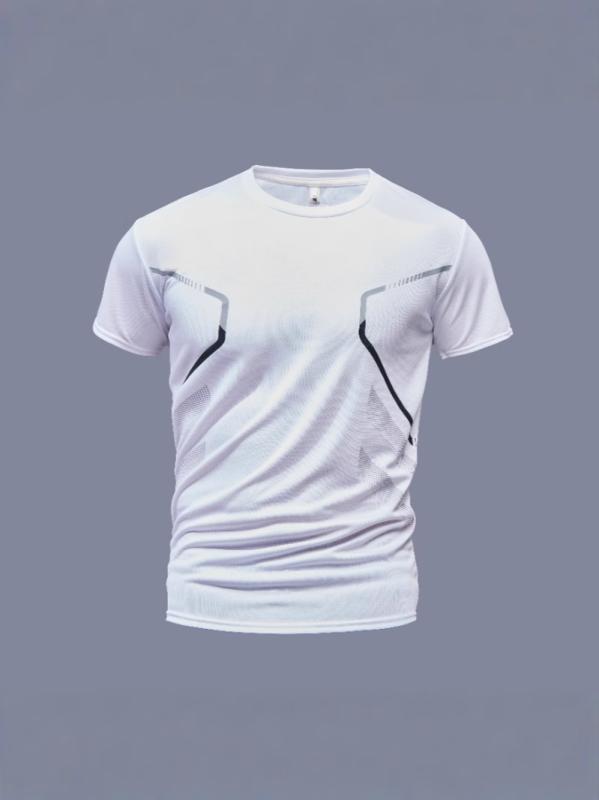 Rakuten - メンズ Tシャツ ショーツ セット 速乾 接触冷感 夏 運動 ランニング ジム トレーニング バスケットボール ポリエステル ポリエステル繊維 トップス 短袖 ショートパンツ フィットネス アクティブウェア 白 黒 灰 韓国風 都市スタイル