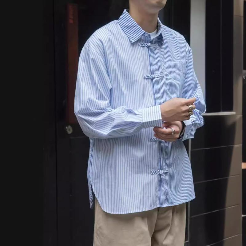 ・スタイル: 軽熟カジュアル・スタイル: 青春流行・カテゴリ: シャツ・カテゴリ: メンズ・カテゴリ: 成人・カテゴリ: 青少年・カテゴリ: 男性・款式: 開衫・版型: 合体・領型: 尖領・袖長: 長袖・柄: 条紋・厚さ: 普通・詳細: ポケット・シーン: 休闲・カラー展開: ブルー・サイズ展開: M,L,XL,XXL,XXXL・主素材: 綿混紡・主素材: ポリエステル31-50%・機能: ノーアイロン