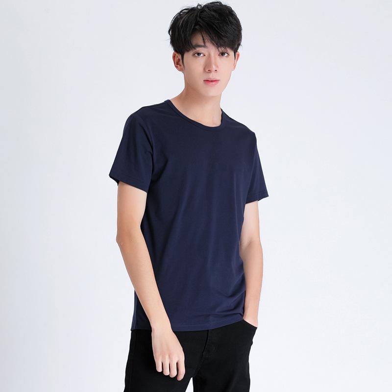 Rakuten - Tシャツ メンズ 短袖 丸首 ゆったり 大きいサイズ 綿 無地 透気性 高弾性 ロゴなし ロットネ裾 白色 灰色 黒 夏