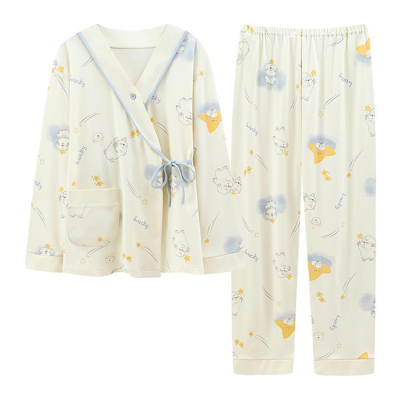 パジャマ レディース 接触冷感 モダール 授乳服 産後 妊婦服 部屋着 マタニティ ルームウェア 薄手 吸汗 ママ用品 産前 産後対応 授乳口付き 通気性 柔らかい 快適 オールシーズン・素材: モダール90%〜95%・スタイル: カジュアル・袖丈: 長袖・パンツ丈: 長ズボン・カラー展開: 831-2星宝宝, 826-2暈染粉兎, 832-2浪漫紫, 870-2柔粉花辺, 935花辺藍色, 936花辺蝦色・サイズ展開: L(42.5-57.5kg), XL(57.5-67.5kg), 2XL(67.5-77.5kg), 3XL(77.5-90kg)・生地の厚さ: 適中(161-180g/平米)