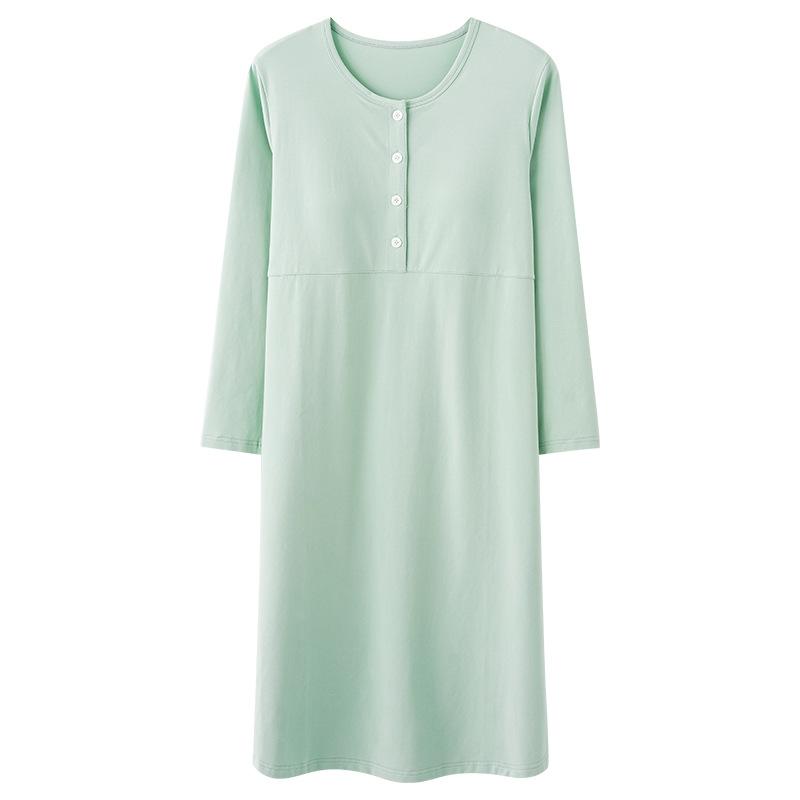 マタニティワンピース レディース 授乳服 パジャマ 部屋着 マタニティウェア 産前 産後 授乳口付き カップ付き 綿 コットン 薄手 春夏 ミディアム丈 マタニティパジャマ 入院着・素材: 綿100%・スタイル: プルオーバー・袖丈: 長袖・カラー展開: AM-55077、AM-55078、AM-55079、AM-55080、AM-55081、AM-55082・サイズ展開: M（40-50kg）、L（50-60kg）、XL（60-70kg）、XXL（70-80kg）・生地の厚さ: 中厚（161-180g/平米）