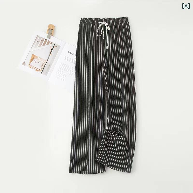 レディース ワイドパンツ 高腰 プリーツ ロング 黒 白 グレー 草緑 ピンク ブルー 紫 キャメル 涤纶 ポリエステル 微弾性 快適 日常 普段使い ゆったり シルエット 直筒 ミディアム厚 ウエストゴム ロープ タイ 日韓 スタイル カジュアル 女性