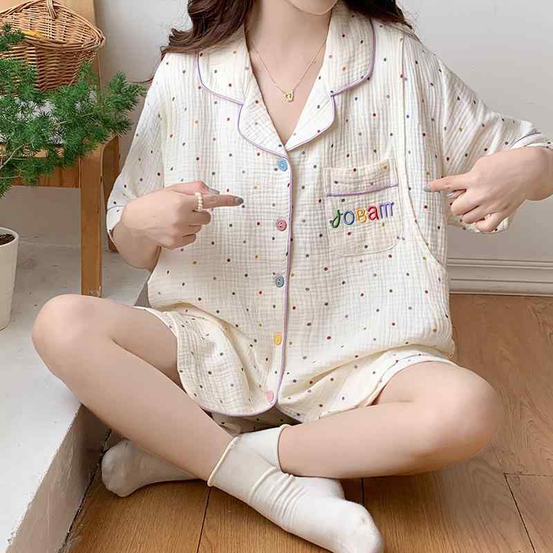 パジャマ レディース マタニティ 授乳服 綿 ガーゼ 半袖 薄手 産後 吸汗 通気性 ル...