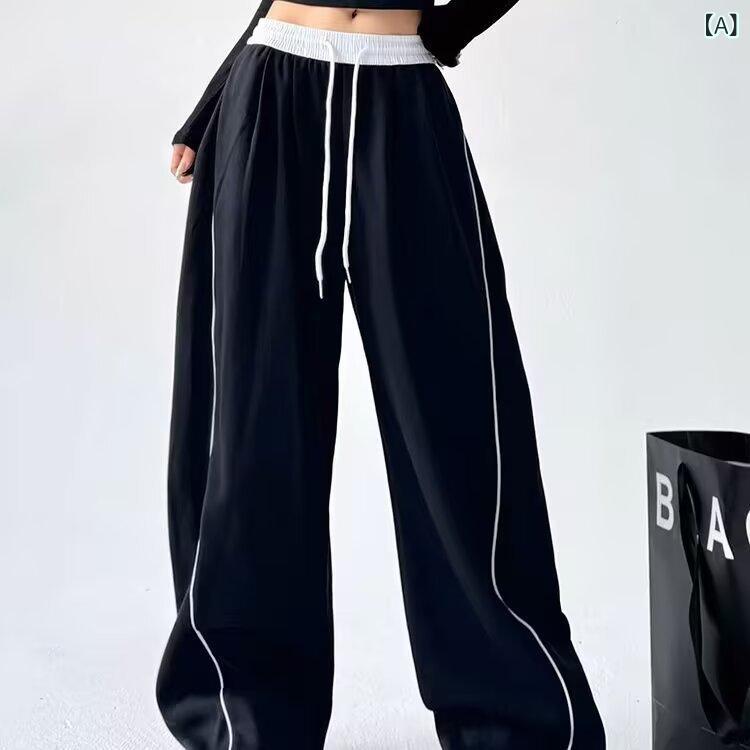 レディース ワイドパンツ 落ち感 ロング丈 韓国風 トレンド マイクロストレッチ 薄手 ハイウエスト 直筒 切り替え ポリエステル 再生繊維 黒 グレー 春季 日常使い 通勤 カジュアル 快適 軽量 ストレッチ 涼しい 楽ちん スタイルアップ コーディネ remake-buddy-10401764 リメイクバディー パッケージ画像