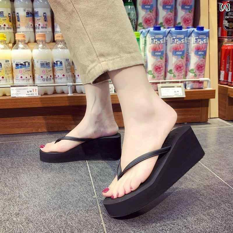 乐天商城 - 女性用 ヒールサンダル 夏 細帯 細帯高ヒール 黒 茶色 ダブルストラップ ミドルヒール フラワーデザイン フラット 防滑 耐磨 PU素材 厚底 厚底ヒール 外履き 休暇 ファッション 日常 カジュアル 泡ゴム底 ソリッドカラー 厚底11cm以上