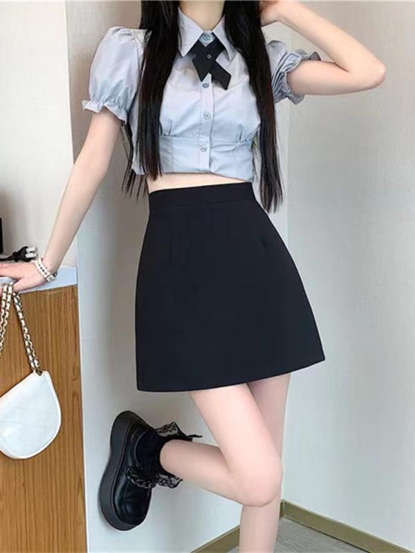 スカート レディース 秋物 Aライン ハイウエスト 美脚効果 ヒップカバー ショート丈 無地 黒・柄: 無地・加工: 形態安定・スカート丈: ミニ丈・流行: 立体装飾・カラー展開: ブラック・サイズ展開: XS,S,M,L,XL,XXL,3XL・スタイル: 日韓カジュアル・雰囲気: 原宿風・スカートタイプ: ミニスカート・伸縮性: 微弾性