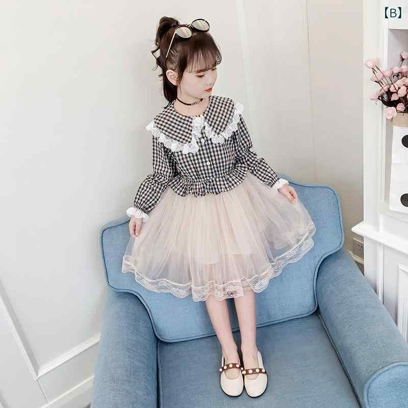 女の子 ワンピース 春秋 長袖 プリンセススカート 格子柄 チュール 綿素材 赤 黒 かわいい 韓国風 子供服 女児用 3-8歳 コットン 90% 浙江産 A級安全 通気性 軽量 日常使い 学校行事 100-140cm remake-buddy-10409496 リメイクバディー サンプル画像2
