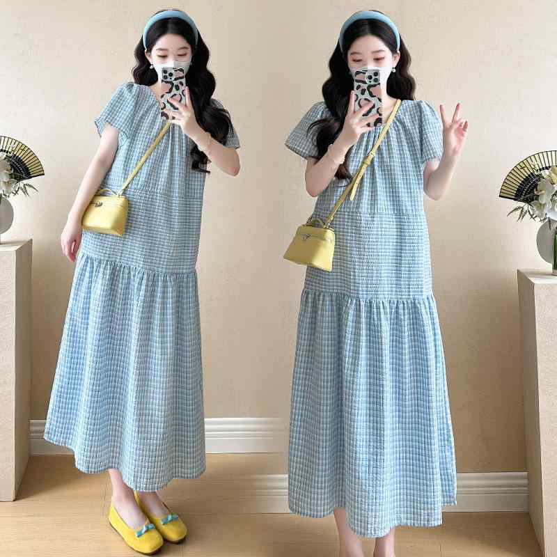 マタニティワンピース レディース 春夏 チェック柄 レトロ ゆったり カジュアル 妊婦服 膝丈 Aライン 体型カバー マキシ丈・カテゴリ: ワンピース・ネックライン: クルーネック・袖丈: 三分袖・素材: 綿、ポリエステル・素材混用率: 綿30%以下・柄: 格子柄・着丈: ロング丈・カラー展開: ブラック、ブルー・サイズ展開: M、L、XL、2XL・シルエット: Aライン・スタイル: カジュアル・流行元素: 格子・テイスト: スウィート、フレッシュ・袖型: 定番袖・混用率2: ポリウレタン30%以下・加工: 先染め