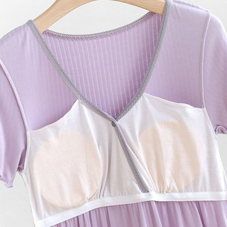 ワンピース レディース 授乳服 マタニティ 授乳口付き 半袖 ロング丈 韓国風 ゆっ...