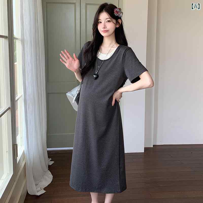 ワンピース マタニティ レディース 切り替え カジュアル 膝丈 ゆったり 妊婦服 リ...