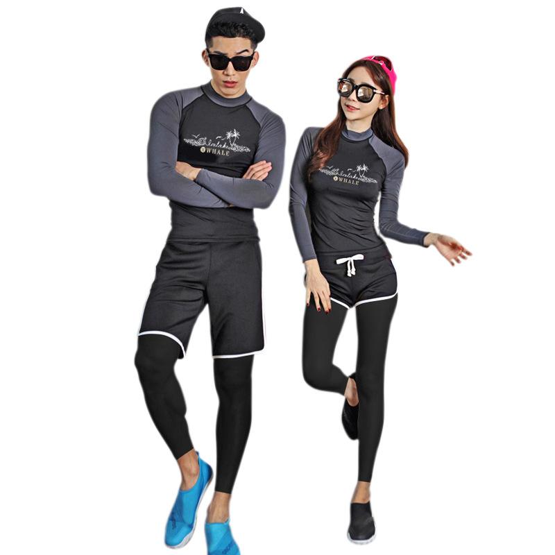 Two-Piece - 水着 メンズ レディース 長袖 長ズボン 分体式 潜水服 浮潜 スキューバダイビング 速乾 伸縮性 耐久性 環境配慮 高腰 ナイロン ポリエステル 男女兼用 ユニセックス 防水 保護 スイムウェア ダイビングスーツ