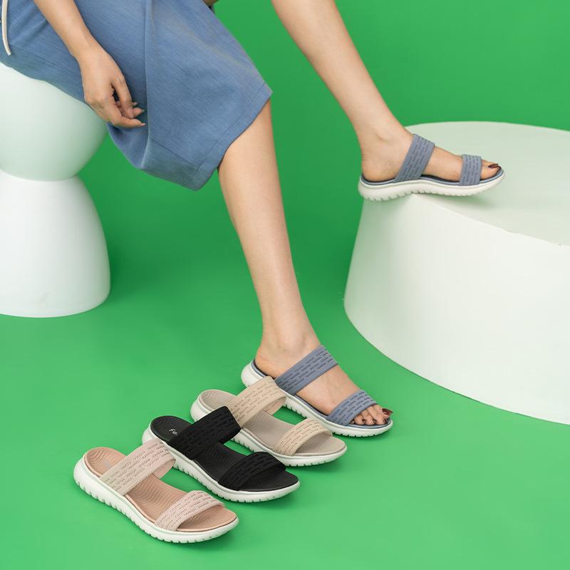 女性用 厚底 ウェッジ ビーチサンダル ソフトソール 