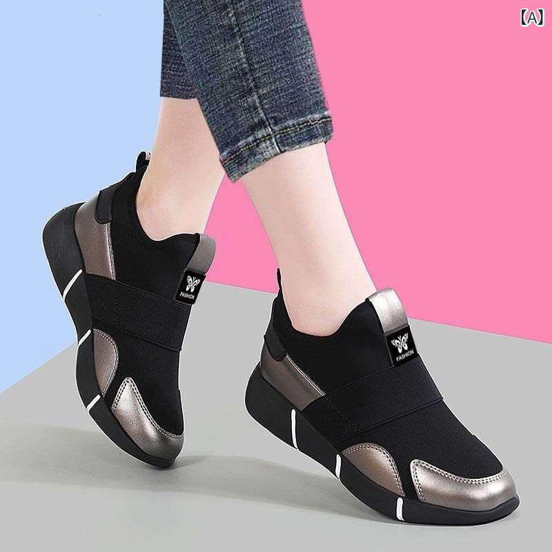 樂天商城 - 女性用 運動シューズ 布シューズ 春秋 秋冬 レディース 靴 皮革 素材 丸頭 低ヒール クロス ストラップ ランニング シューズ 軽量 保暖 快適 ランニング ウォーキング 通勤 旅行 履き口 デザイン ゴム ソール EVA インソール 黒 グレー 系