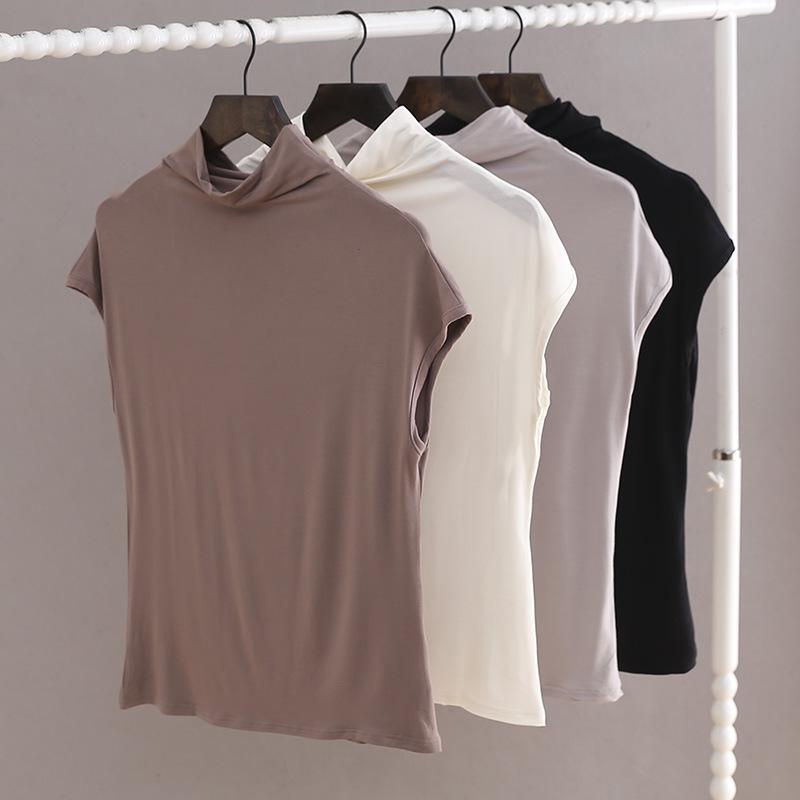 トップス レディース モダール ハイネック ノースリーブ Tシャツ 春夏 伸縮性 吸湿速乾 薄手 柔らかい ゆったり ベスト インナー 着回し カジュアル シンプル 無地・素材: 綿100%・裏地素材: 綿100%・柄: 無地・スタイル: シンプル・形状: プルオーバー・袖丈: ノースリーブ・加工: 拼貼/拼接・シルエット: 直筒型・着丈: 約50-65cm・ネックライン: ハイネック・袖タイプ: レギュラー袖・流行の要素: 拼接・カラー展開: ブラック、グレー、ホワイト、キャメル・サイズ展開: M、L、XL・対象年齢: 25-29歳・テイスト: 都市カジュアル・対象年齢層: 大人・ファッションスタイル: 韓国風・性別: レディース・カテゴリ: Tシャツ