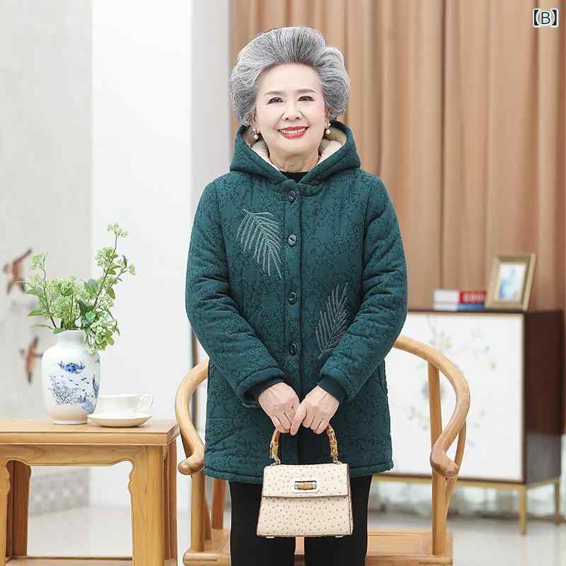 コート レディース シニア 50代以上 冬用 厚手 綿素材 ポリエステル 花柄 ポケット ボタン シンプル 気質 通勤 ゆったり 薄手 シングルブレスト スタンダード丈 ラペルカラー 赤 緑 ネイビー 春秋 韓国風 remake-buddy-10433341 リメイクバディー サンプル画像3